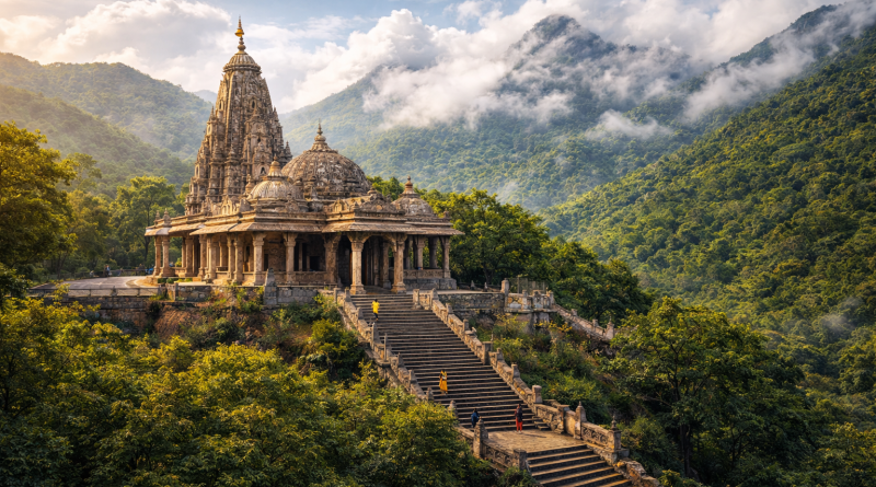 ગીરના જંગલો વચ્ચે આવેલું તુલસીશ્યામ મંદિરનો સુંદર નજારો