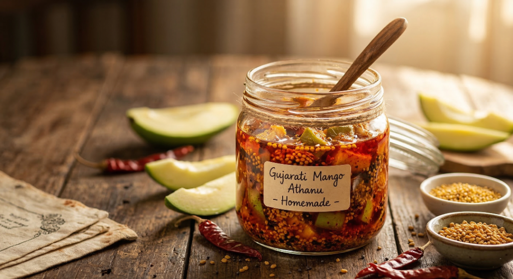 NRI Athanu Recipe - Authentic Gujarati Mango Pickle