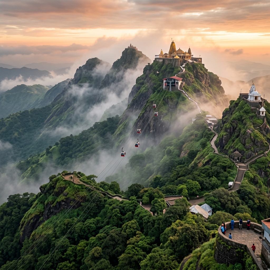 Breathtaking view of Girnar and the Ropeway